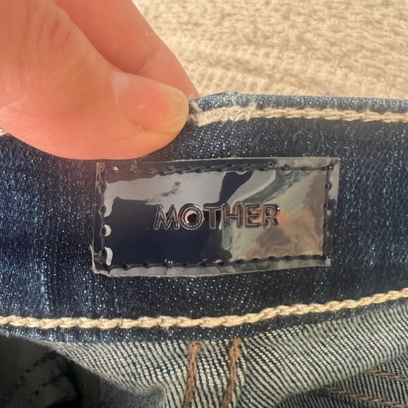 MOTHER Flare & Wide the hustler roller sneak Leg Dark Blue Jeans - Picture 14 of 16